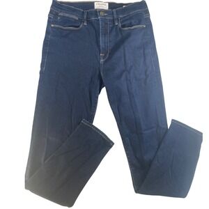 Frame Le High Skinny Jeans Womens Dark Blue High Rise Denim 30
